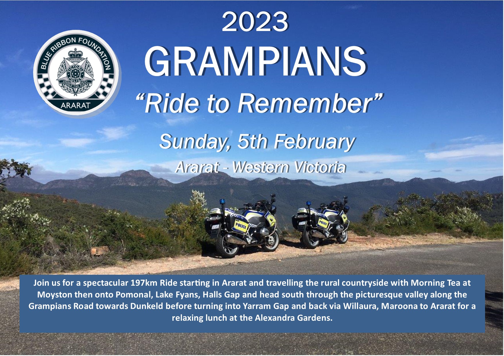 Grampians "Ride to Remember" 2023