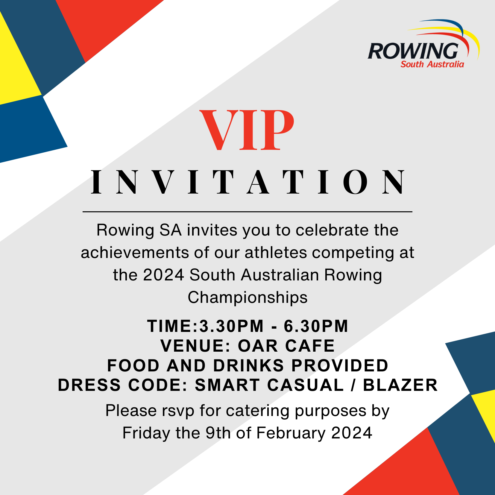 2025 SA Rowing Championships VIP Function Tickets, OAR Cafe, Rowing