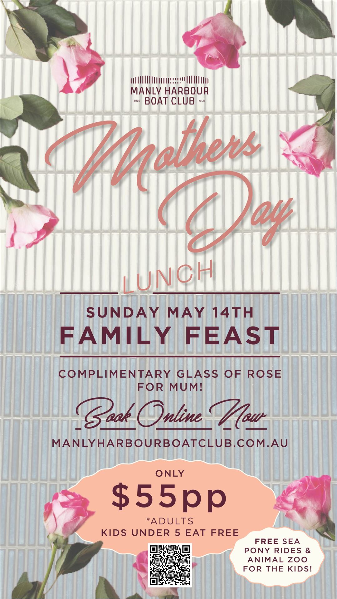 MHBC Mother's Day Lunch 2023 Tickets, Manly Harbour Boat Club, Manly