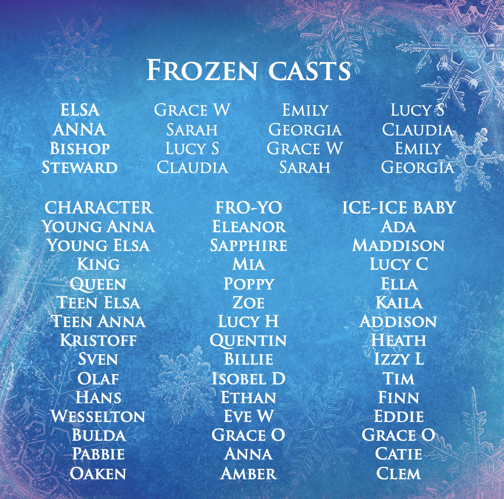 FROZEN JR CAST