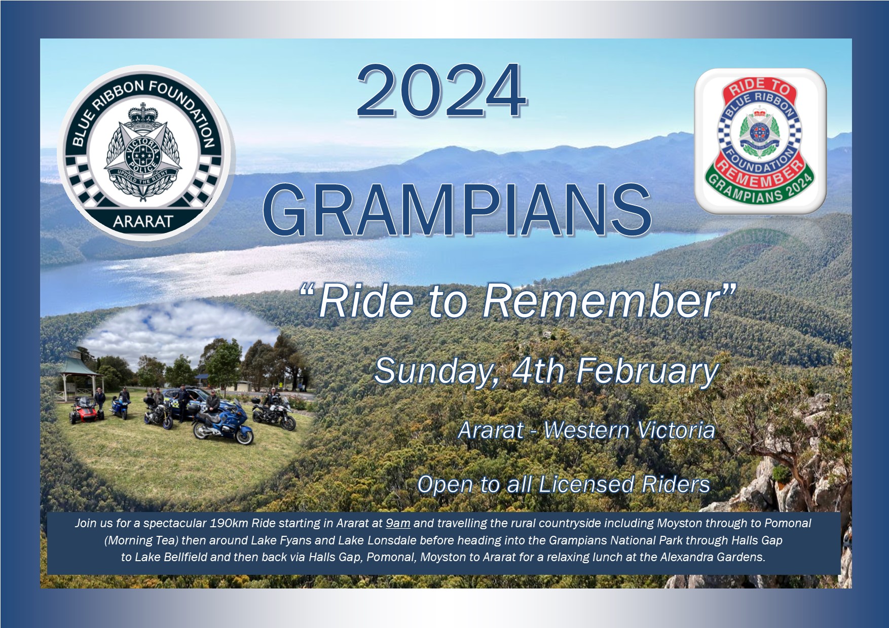 Grampians Ride to Remember 2024 Tickets, Ararat RSL, Ararat