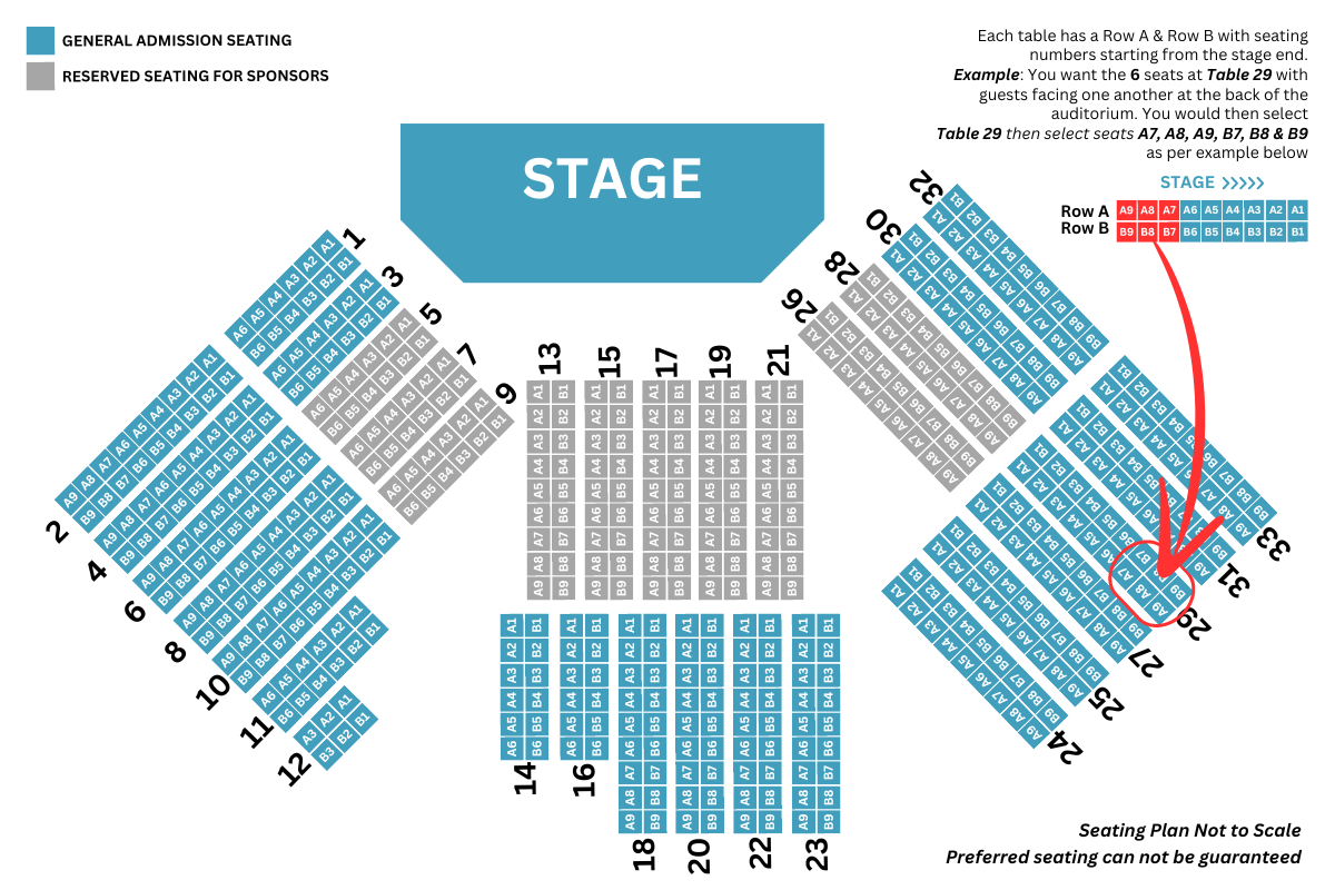 2024 Coastline Greater Port Macquarie Business Awards Seating Plan