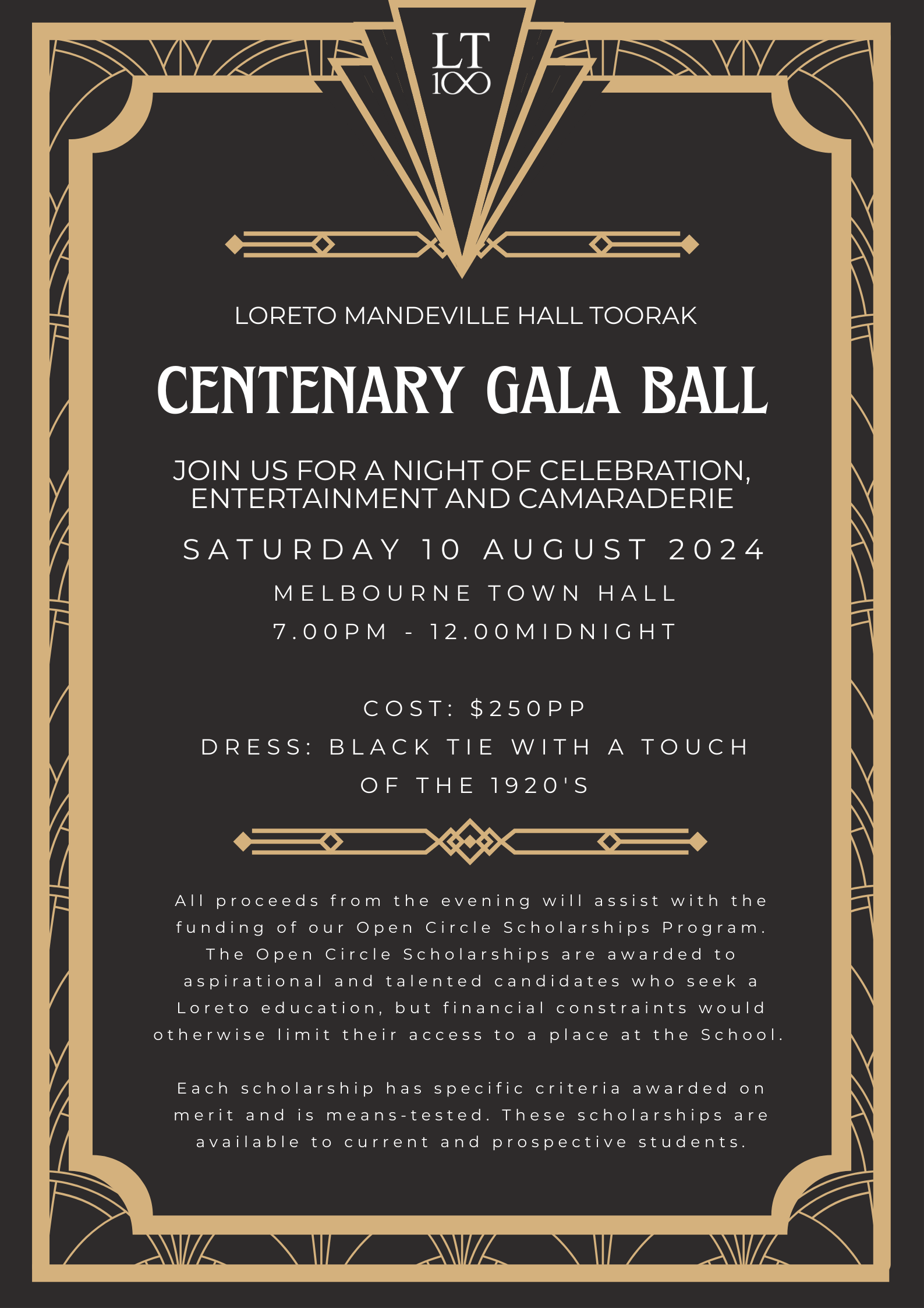 Loreto Centenary Gala Ball Tickets, Melbourne Town Hall, Melbourne