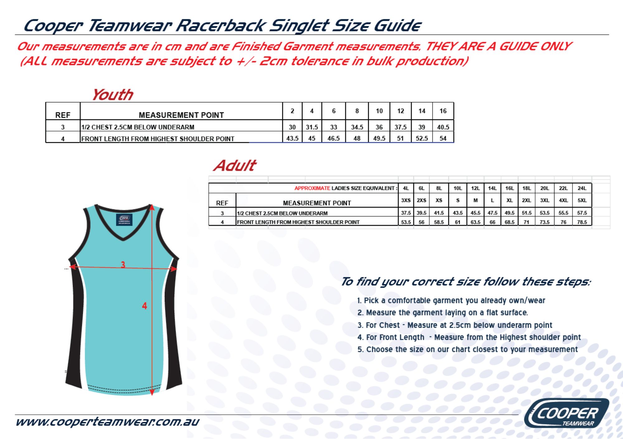 Singlet Size Guide