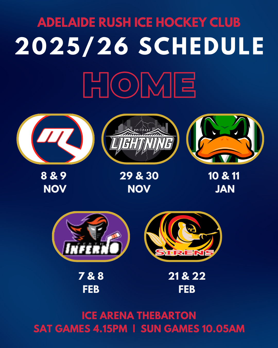 Home game schedule