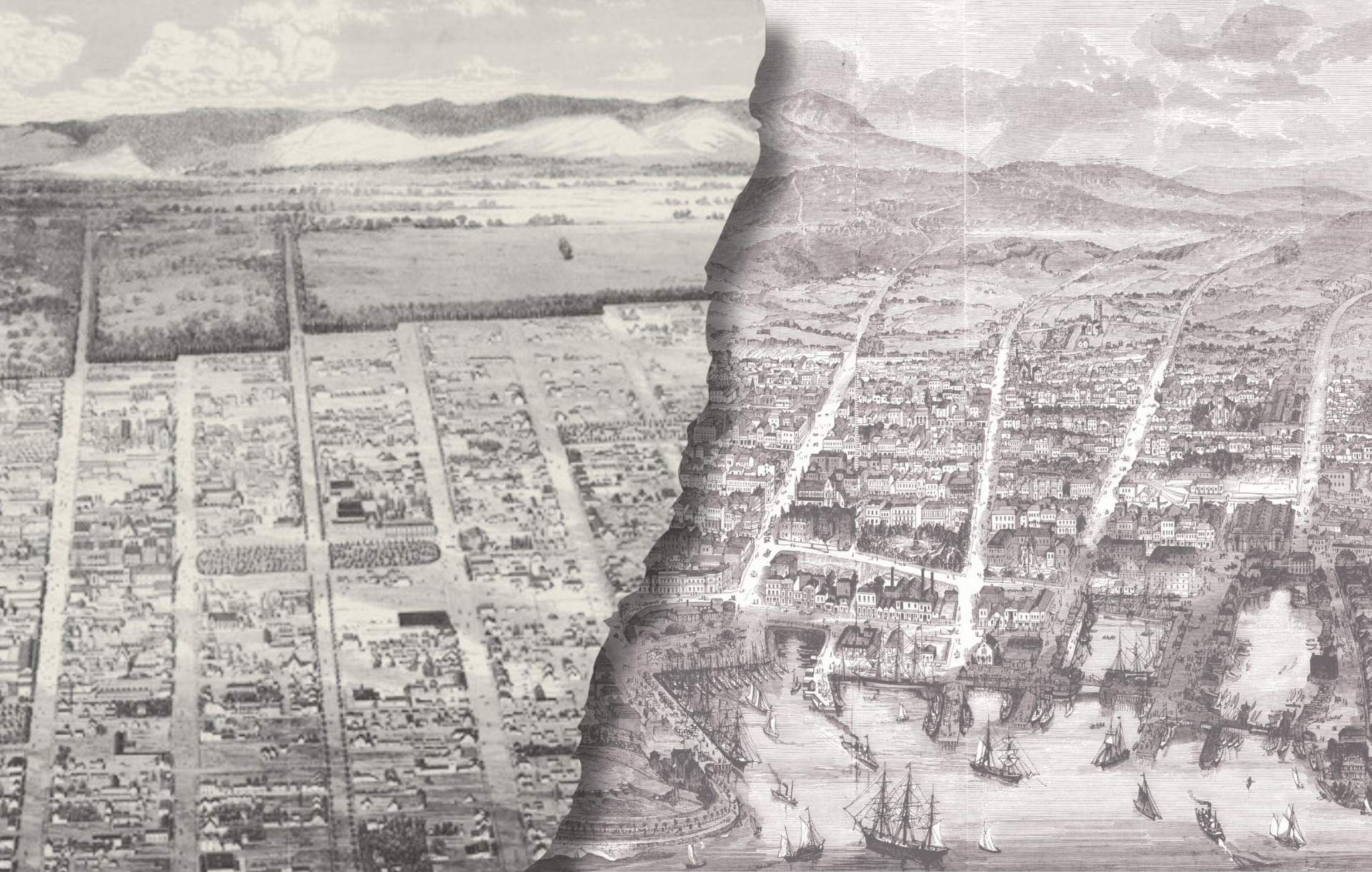 View of Adelaide, B 1452,&nbsp;1875, State Library of South Australia & Hobart Town by A. C. Cooke, 2237129, 1879, National Library of Australia