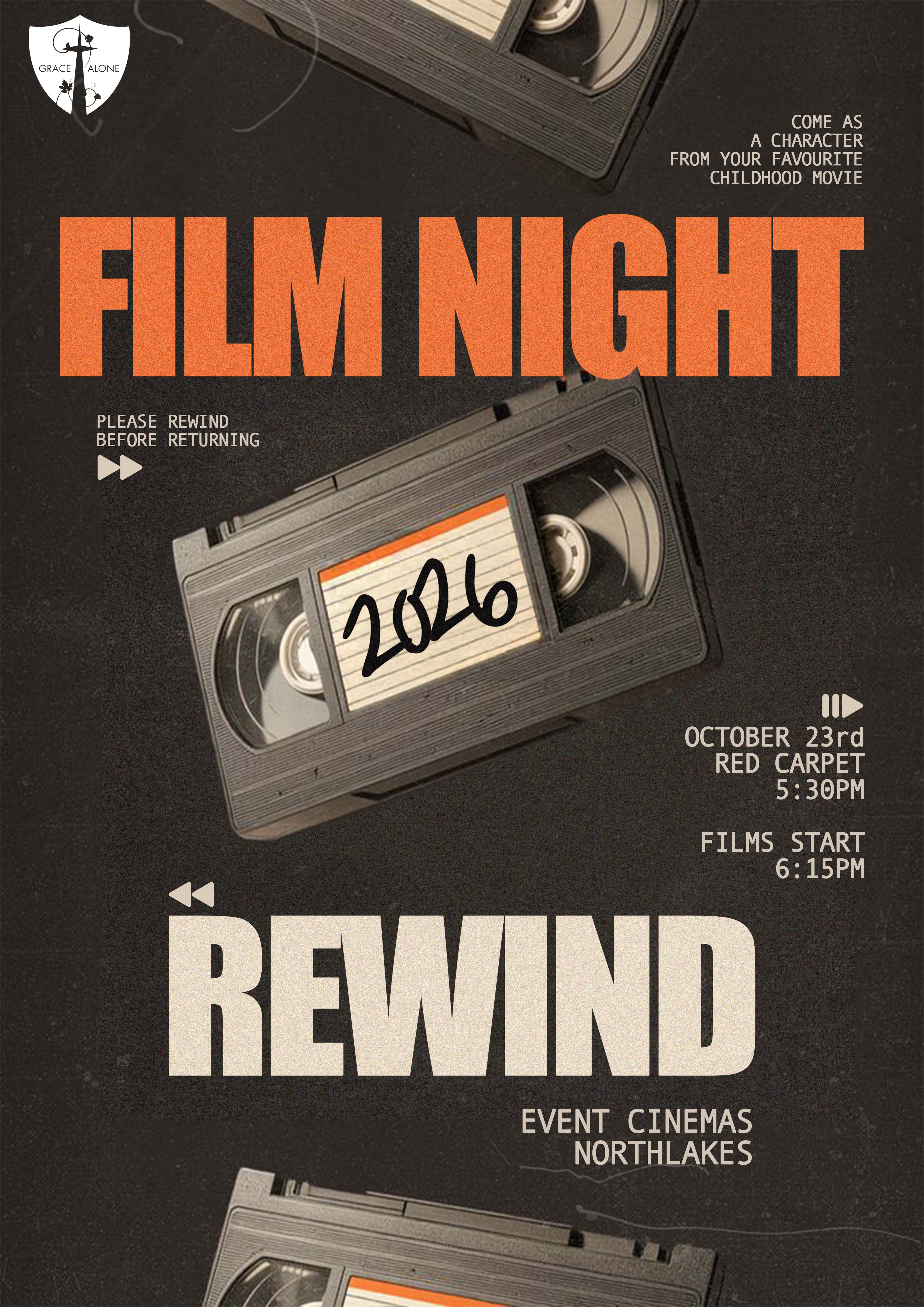 Film Night 2026 Rewind Poster