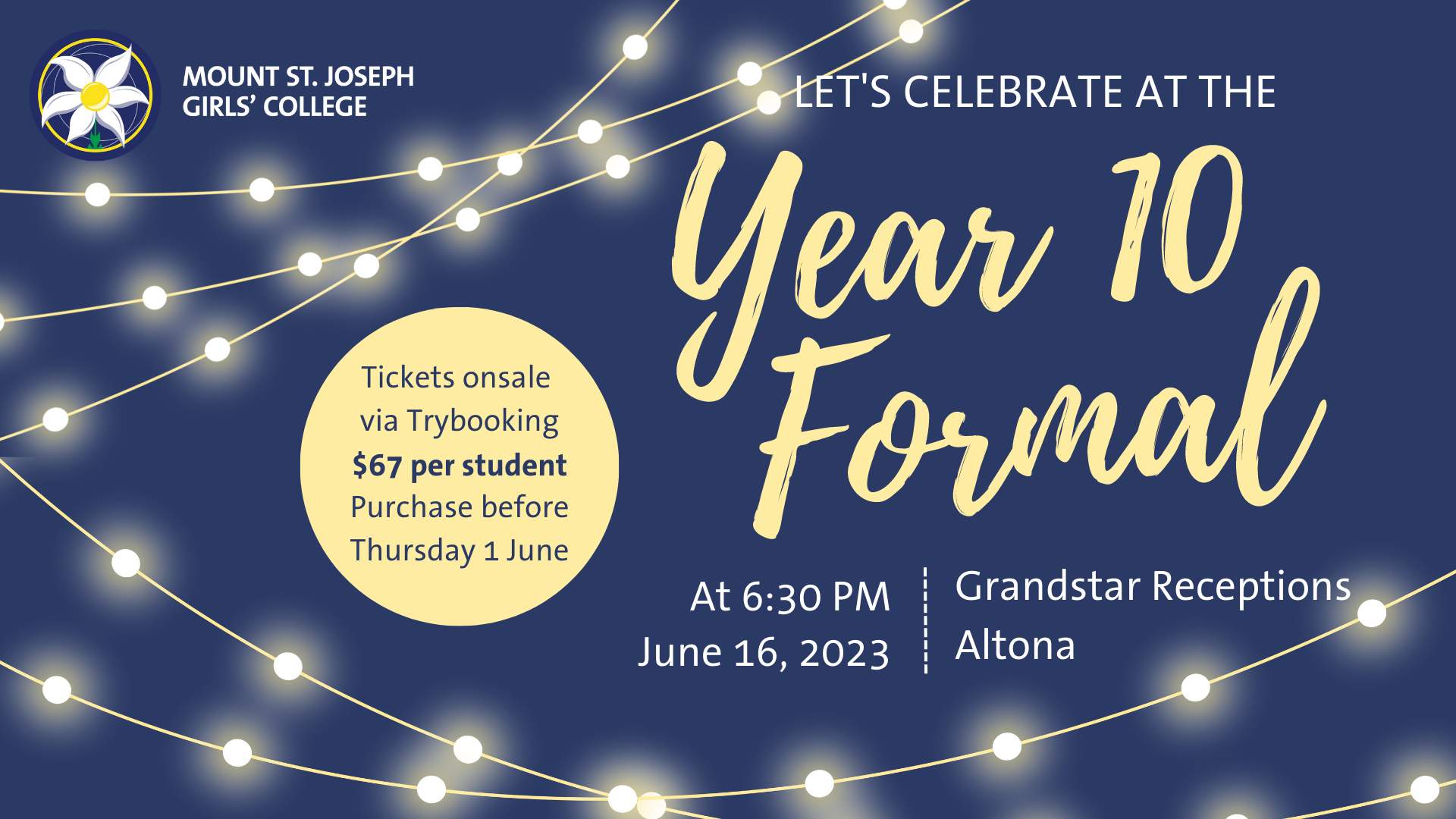 Mount St. Joseph Girls' College Year 10 Formal 2023 Tickets
