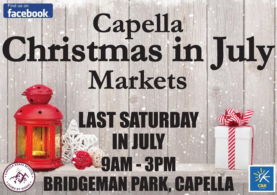 Capella Christmas in July Markets Tickets, Bridgeman Park, Capella
