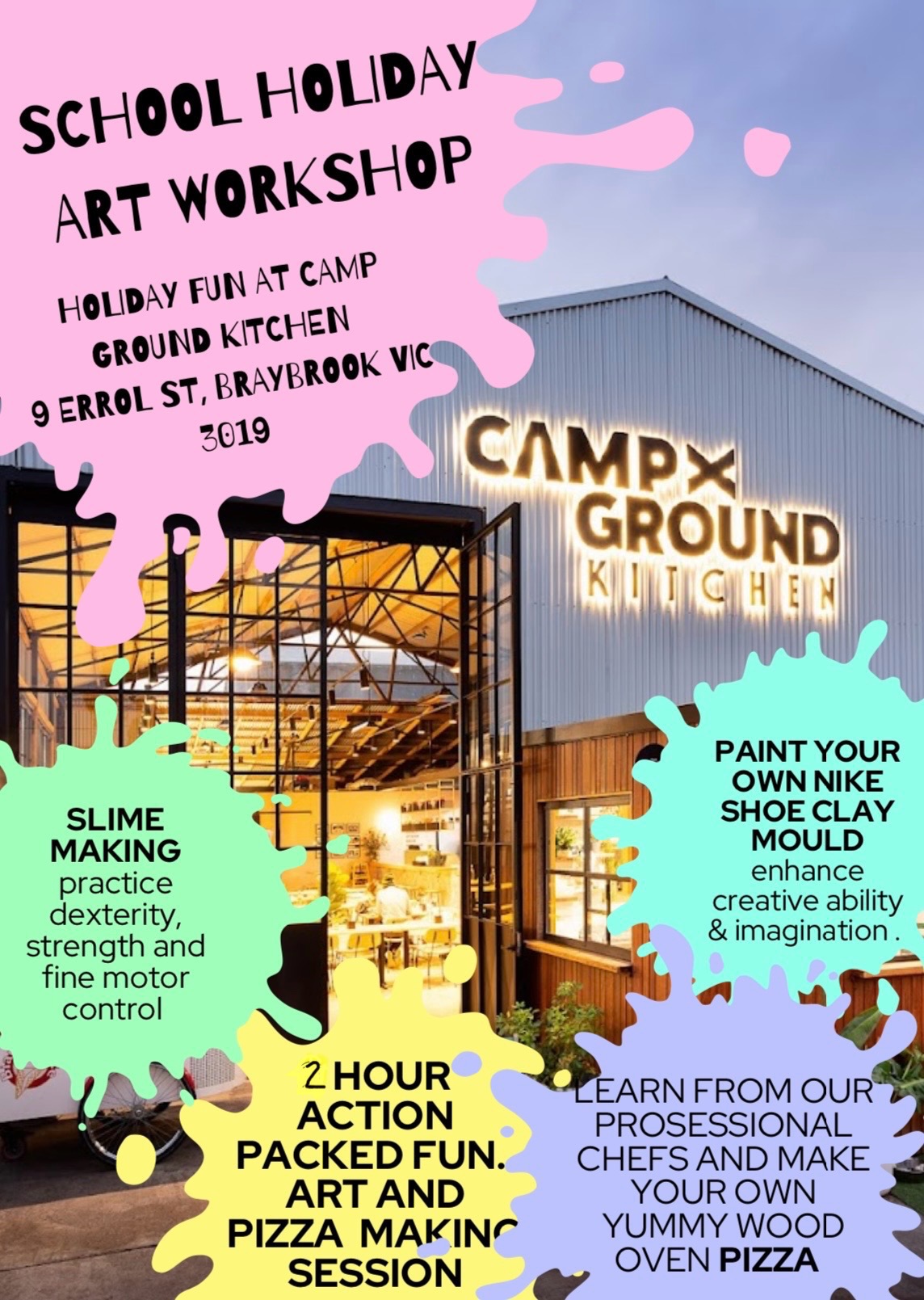 Art, slime and pizza making extravaganza! Tickets, Camp ground Kitchen