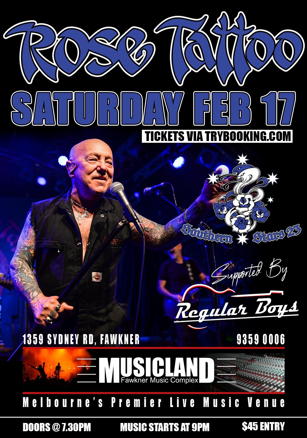 Rose Tattoo Tickets, Musicland Fawkner Complex, Fawkner TryBooking