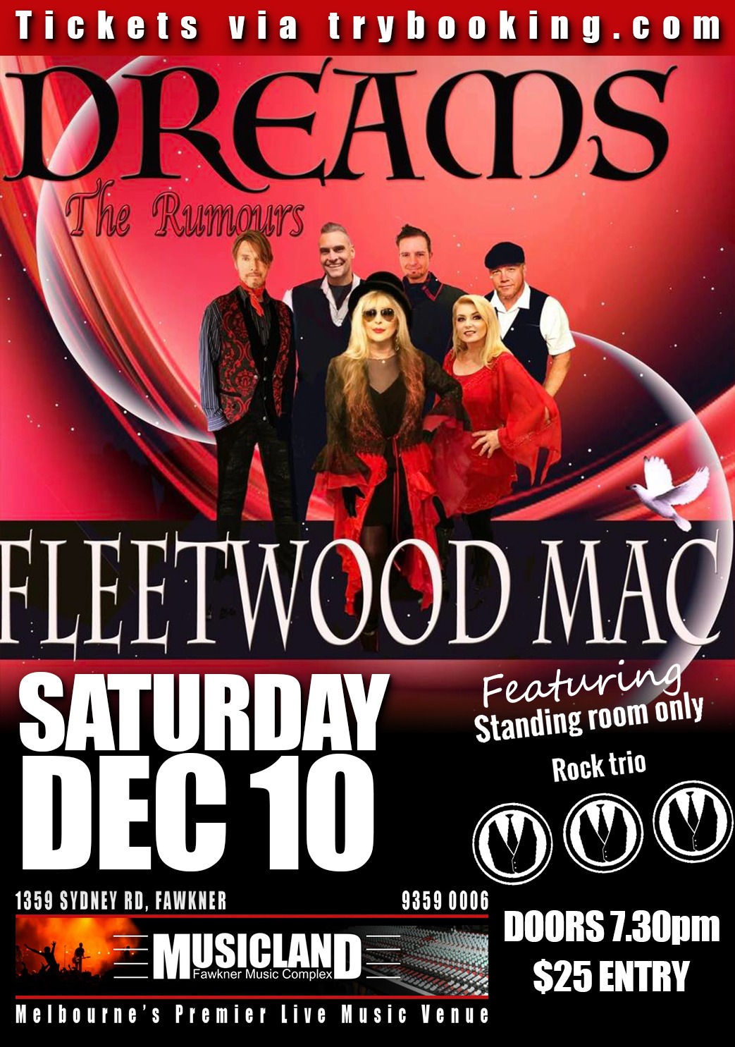 Dreams Fleetwood Mac Tickets, Musicland Fawkner Complex, Fawkner
