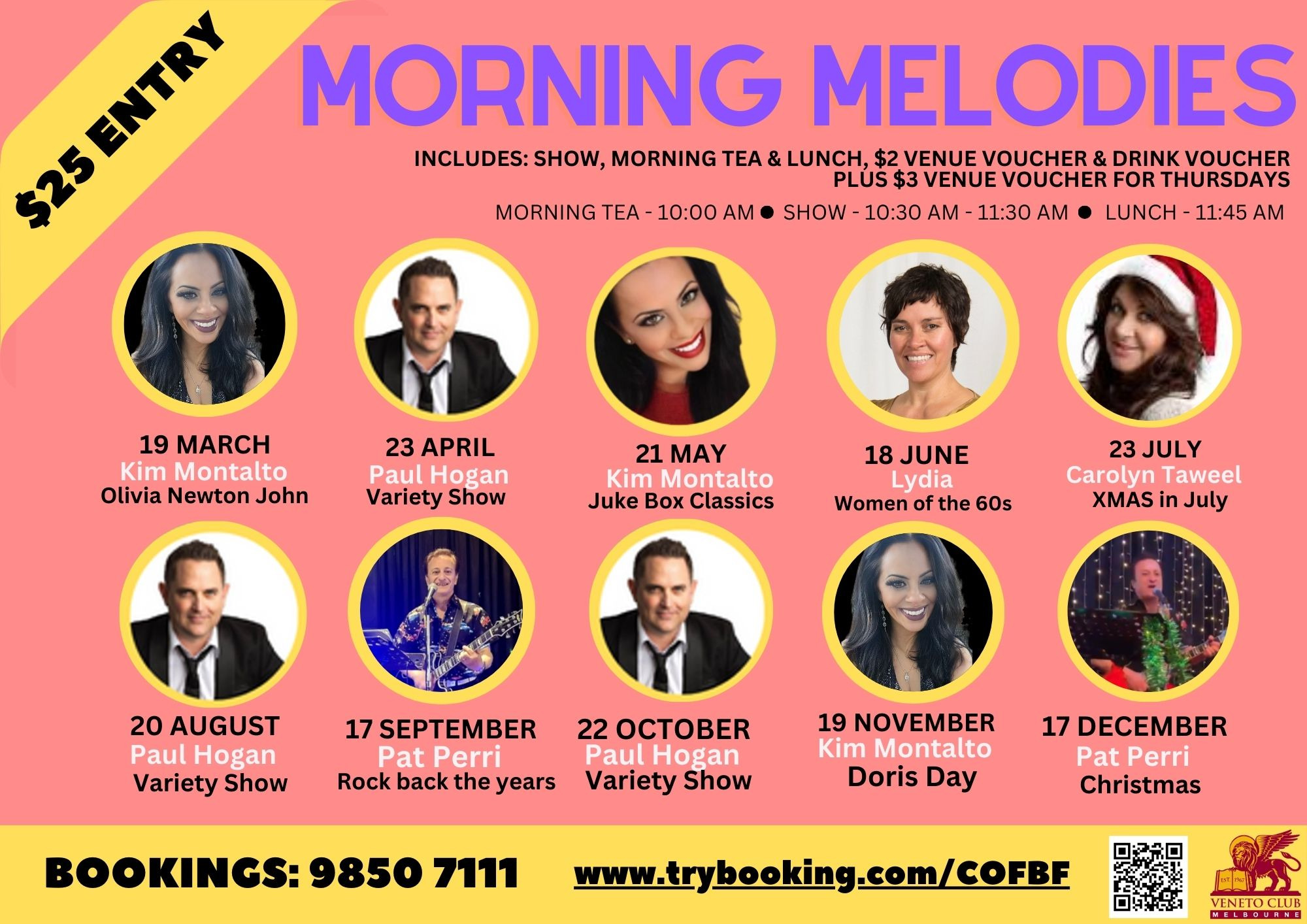 Morning Melodies 2024 Tickets, Club, Bulleen TryBooking Australia