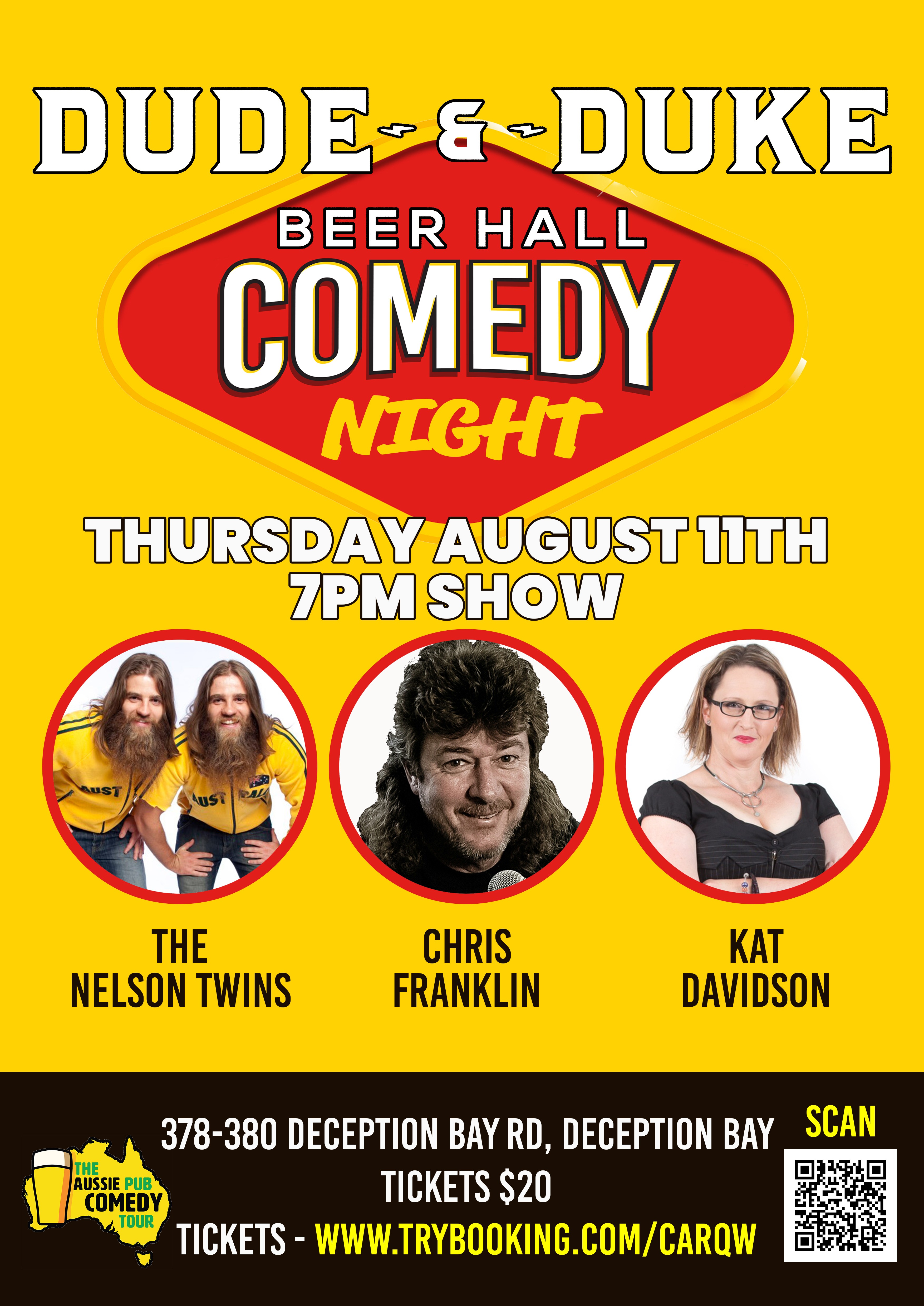 Dude & Duke Comedy Night Tickets, Dude & Duke Beer Hall, Deception Bay TryBooking Australia