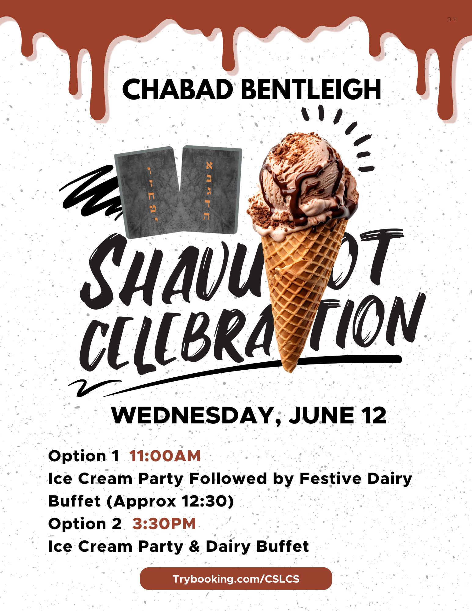 Shavuot Ice Cream Party & Dairy Buffet Tickets, Chabad Bentleigh, East