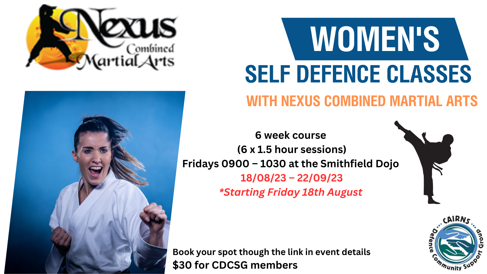WOMANS SELF DEFENCE CLASSES Tickets, Nexus Combined Martial Arts THE