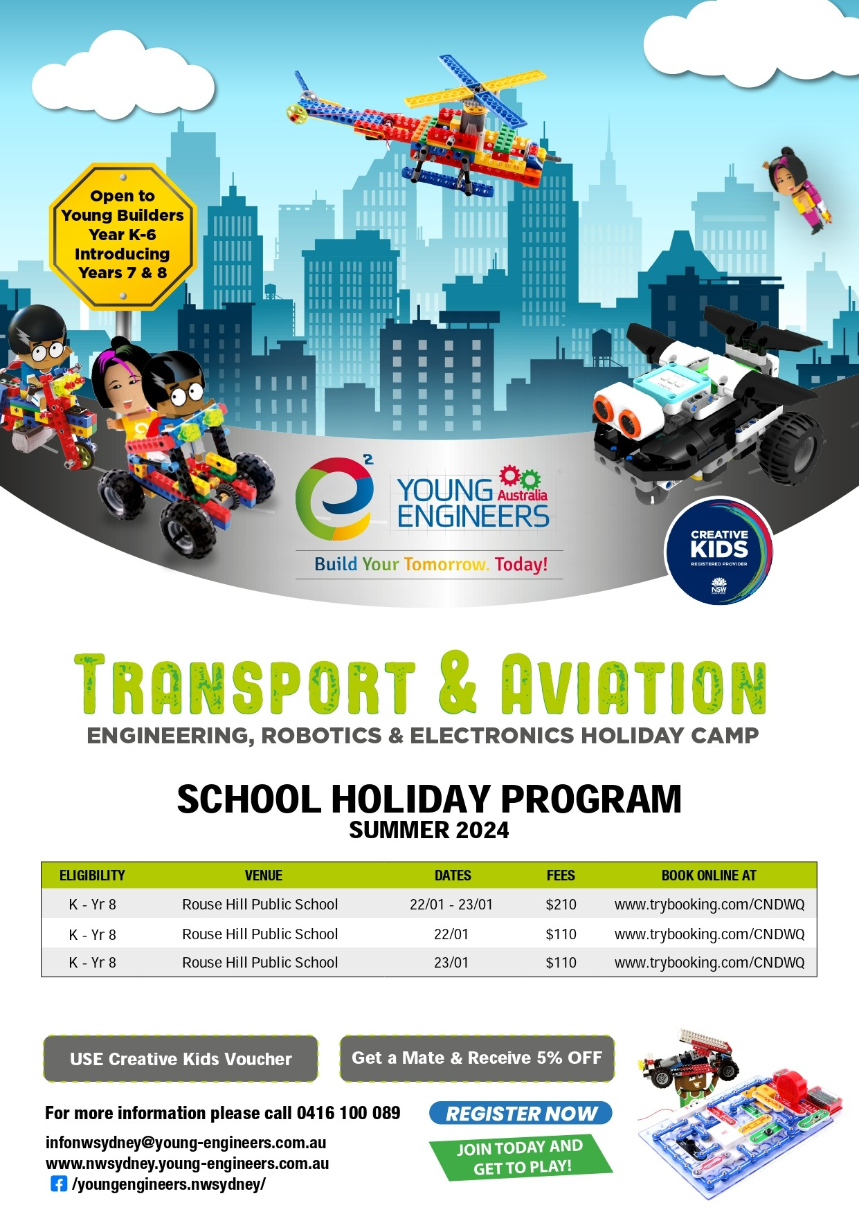 Eng & Robotics Summer Holiday Camp Rouse Hill Public S Tickets, Rouse