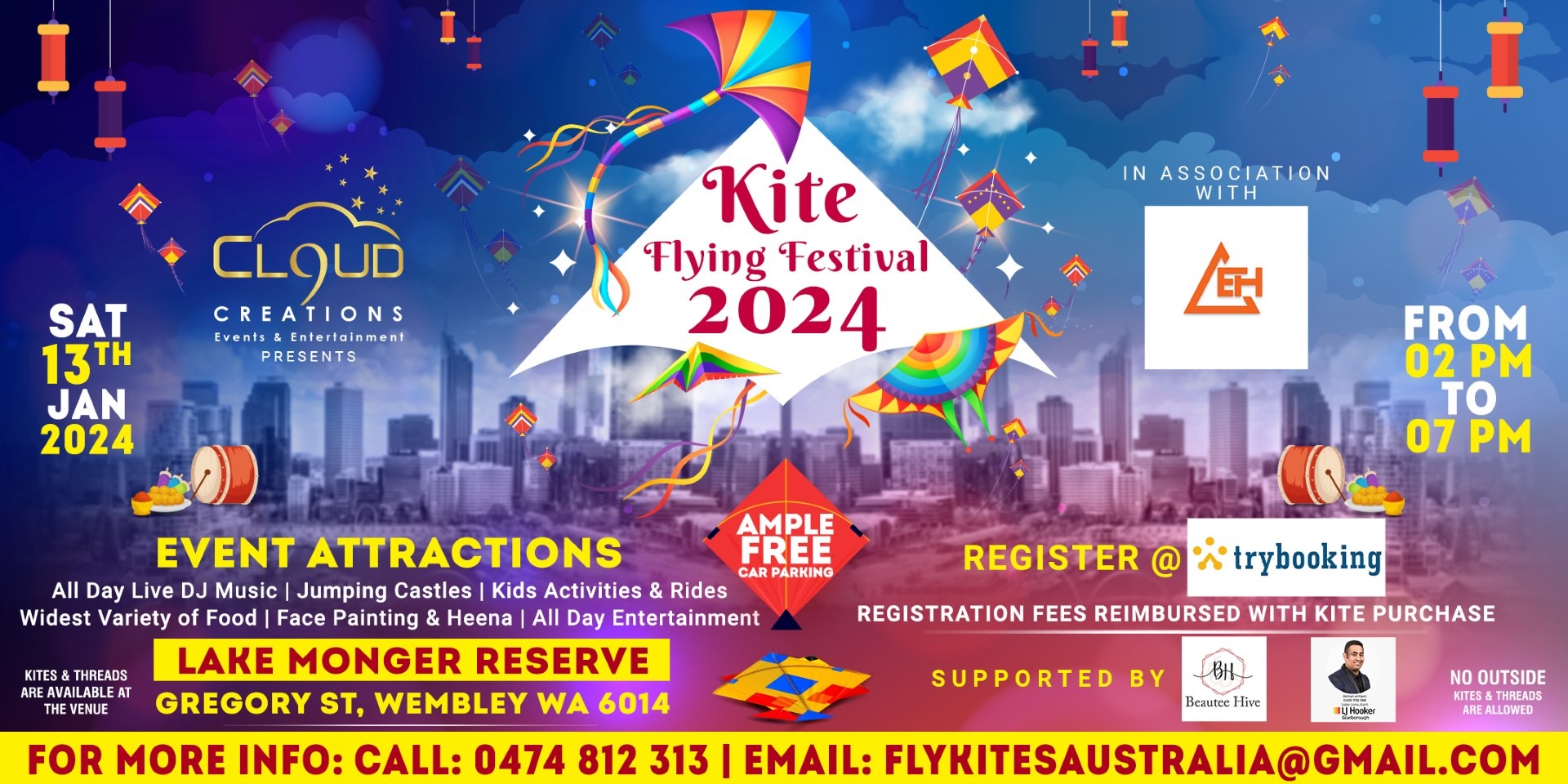 Kite Flying Festival Perth 2024 Tickets, Lake Monger Reserve, Wembley