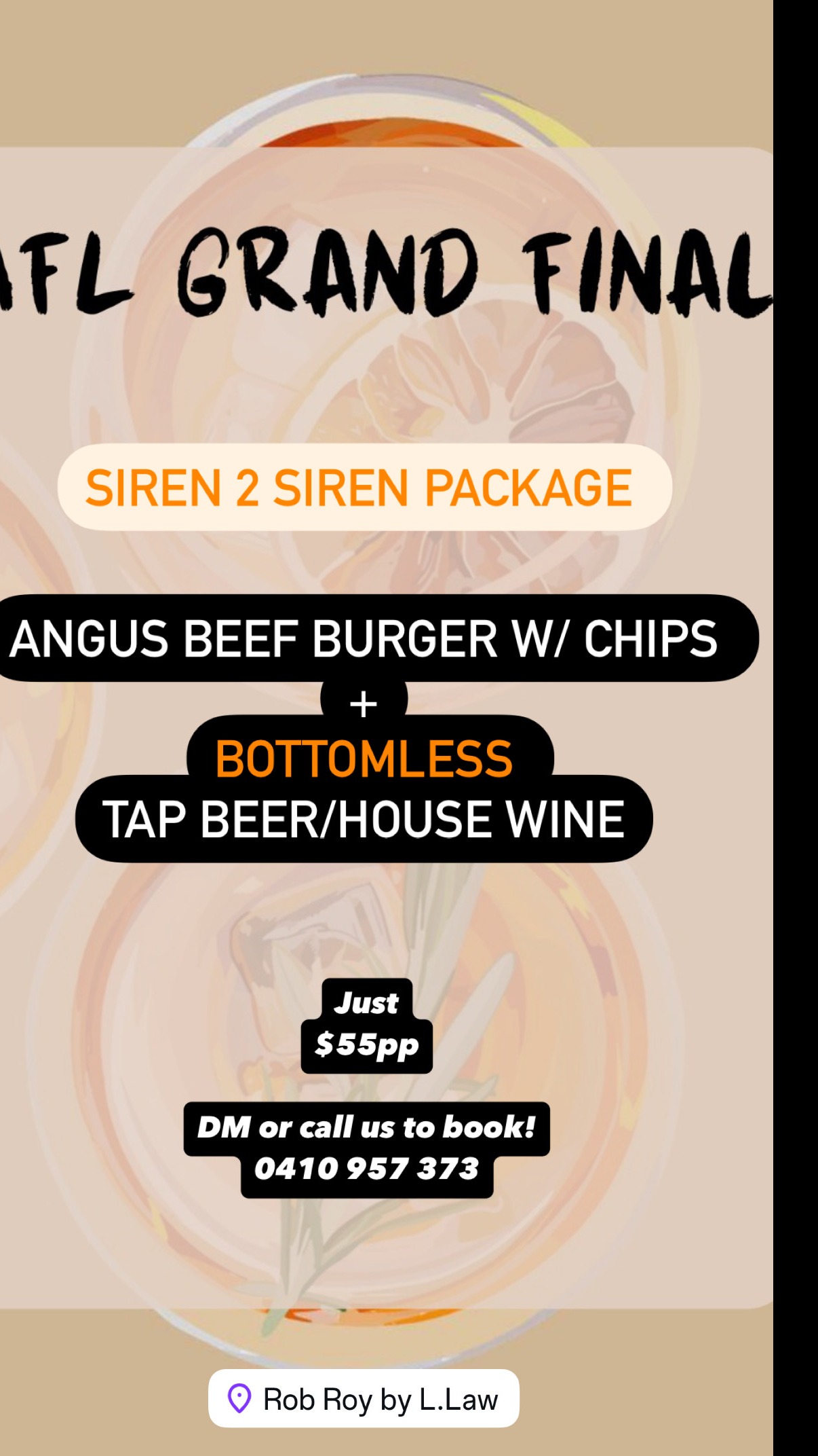 Rob Roy AFL Grand Final Siren 2 Siren Package Tickets, Rob Roy Hotel, Adelaide TryBooking