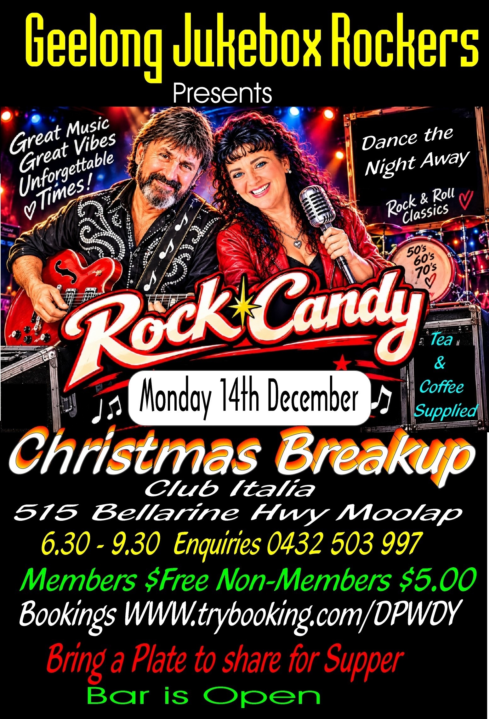 Geelong Jukebox Rockers' Christmas Party with 'Rock Candy'