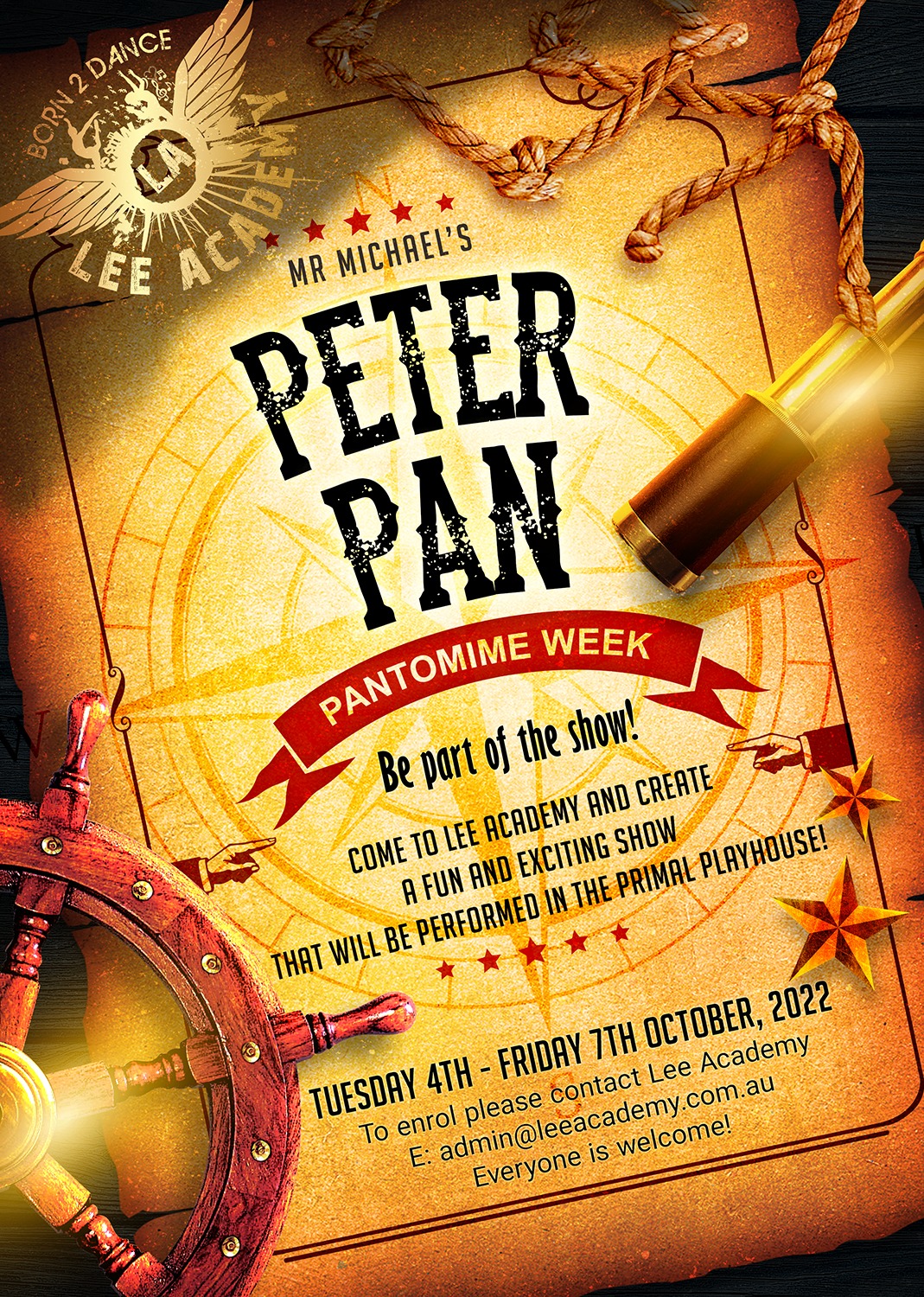 2022 Lee Academy Peter Pan Pantomime Tickets, Lee Academy Headquarters