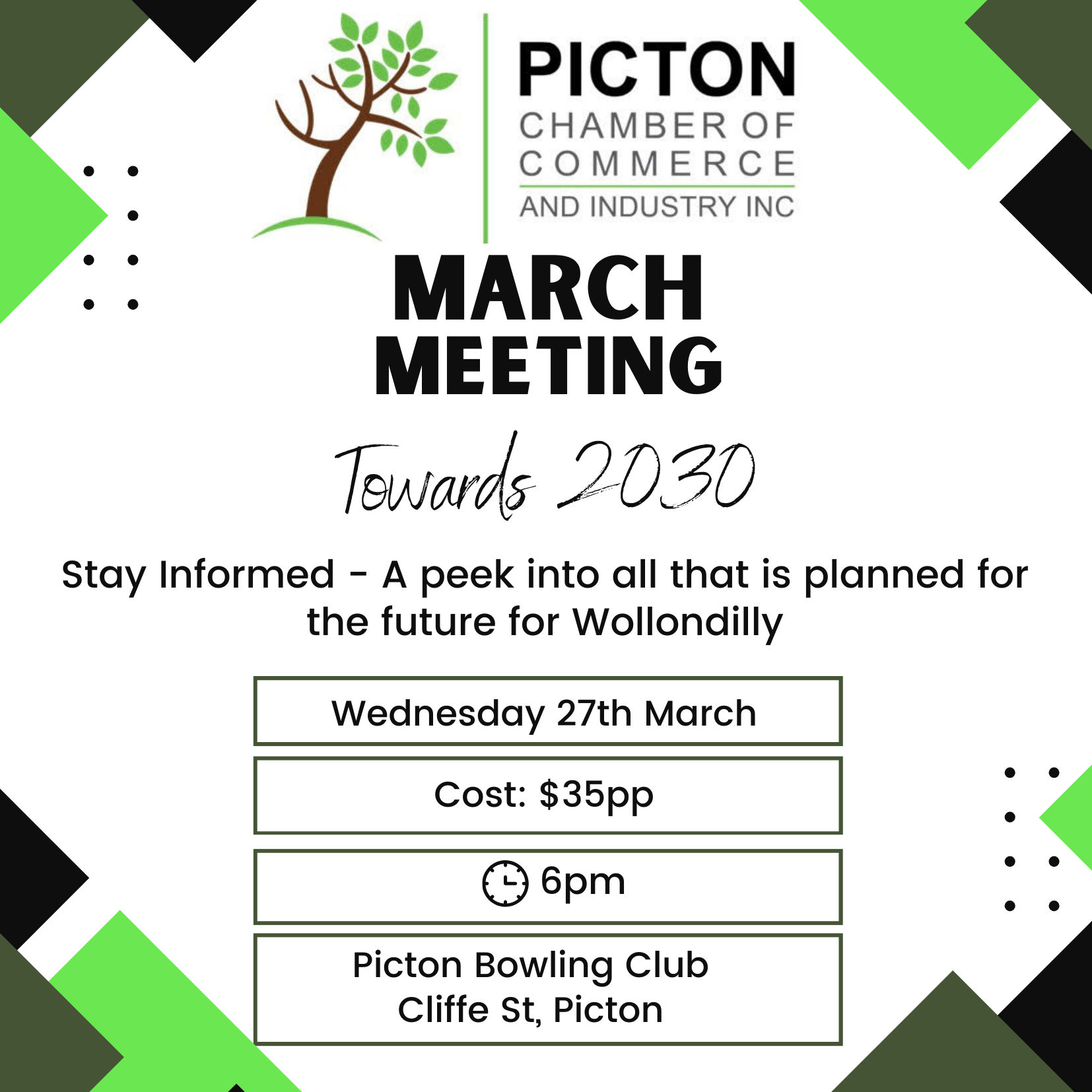 March Monthly Meeting Tickets, Picton Bowling Club, Picton TryBooking
