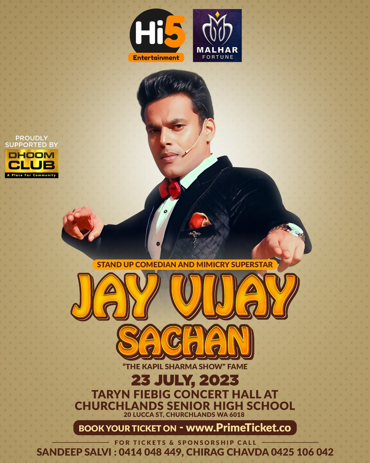 Jay Vijay Sachan Comedy Night Perth Tickets, Taryn Fiebig Concert Hall