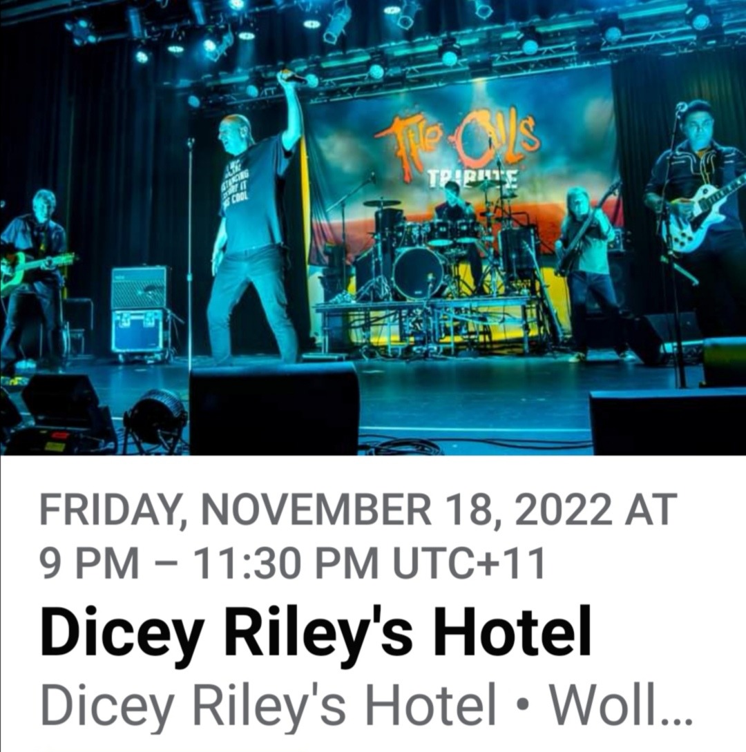 THE OILS TRIBUTE ROCK DICEY'S Tickets, DICEY RILEY'S HOTEL, Wollongong