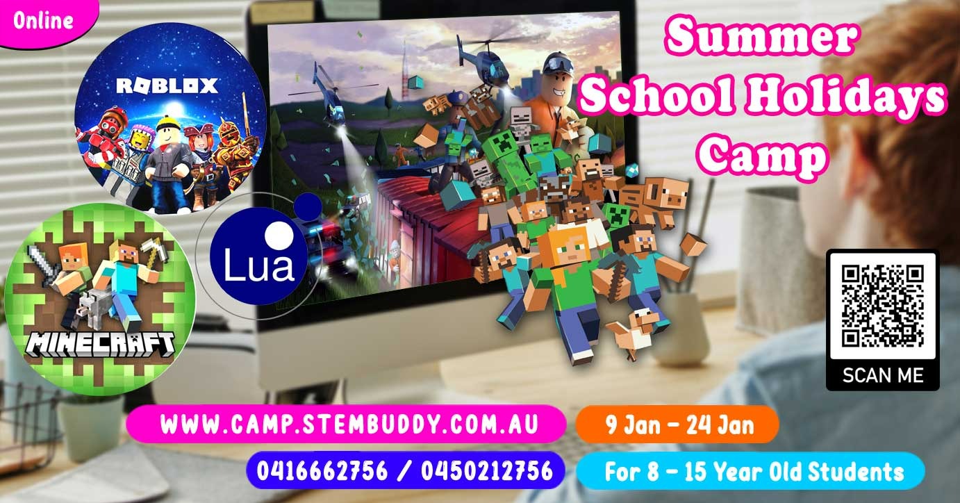 Roblox & Minecraft - School Holiday's Camp 9 Jan - 24 Jan'23 Tickets |  TryBooking Australia