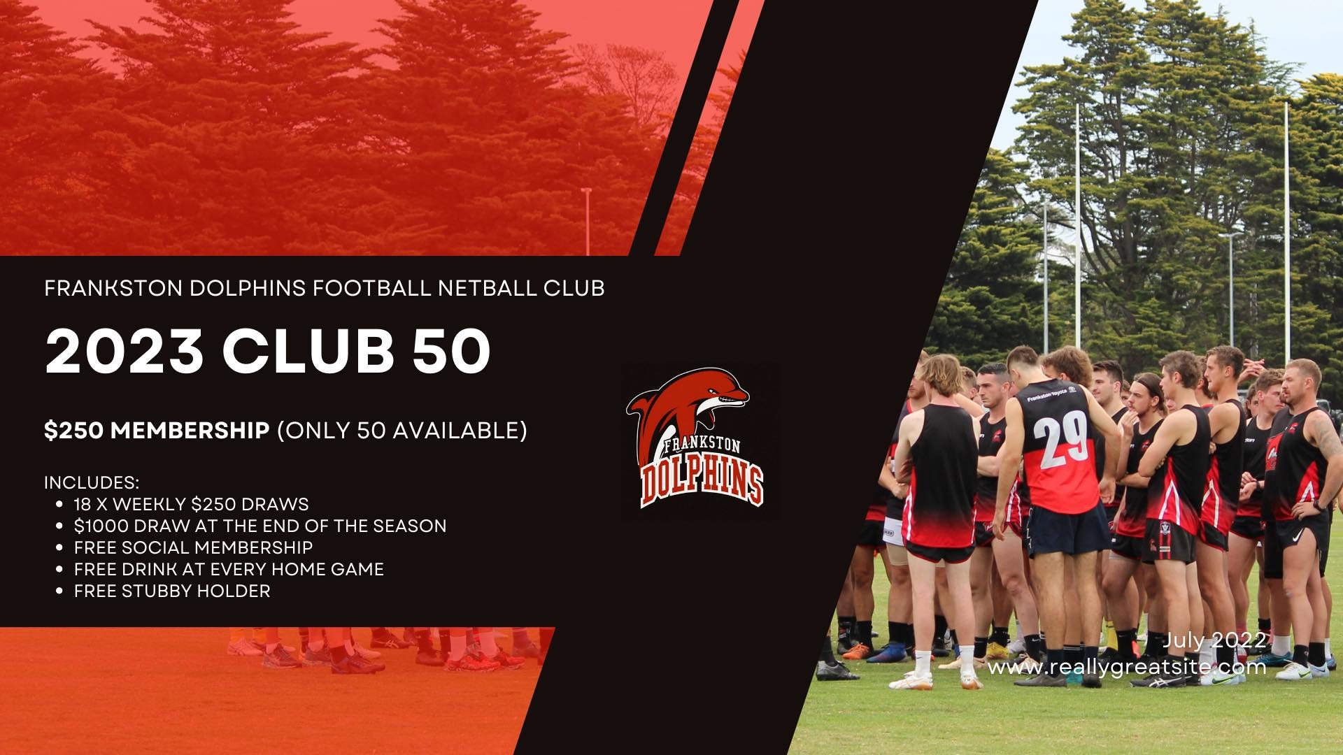 Frankston Dolphins FNC Club 50 - 2023 season Tickets