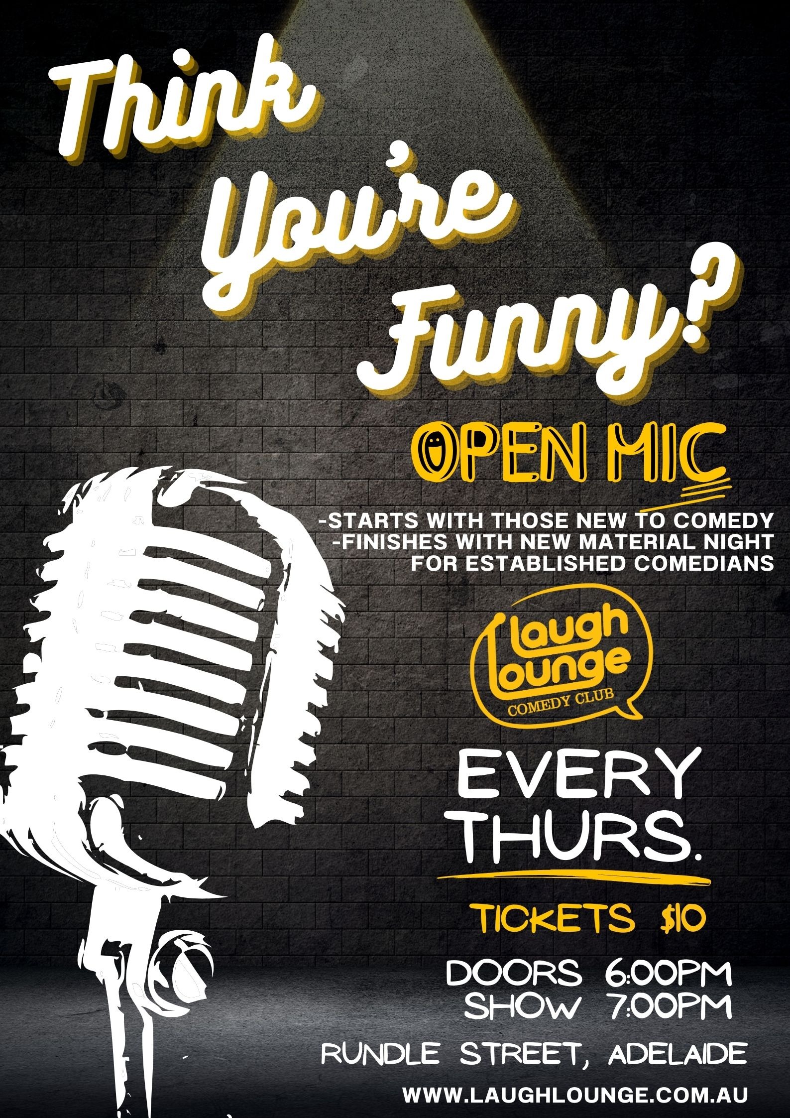 Think You're Funny? Open mic. night Thursdays Tickets, Laugh Lounge