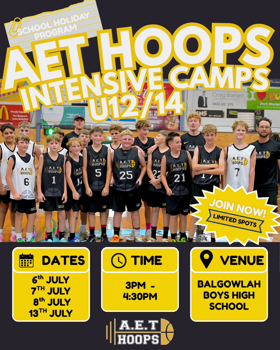 U12/14 INTENSIVE HOLIDAY CAMPS - EARLY BIRD