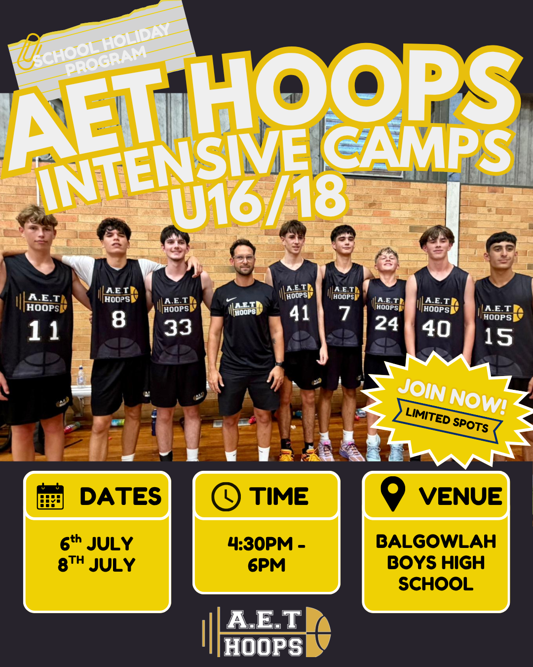 U16/18 INTENSIVE HOLIDAY CAMPS - EARLY BIRD