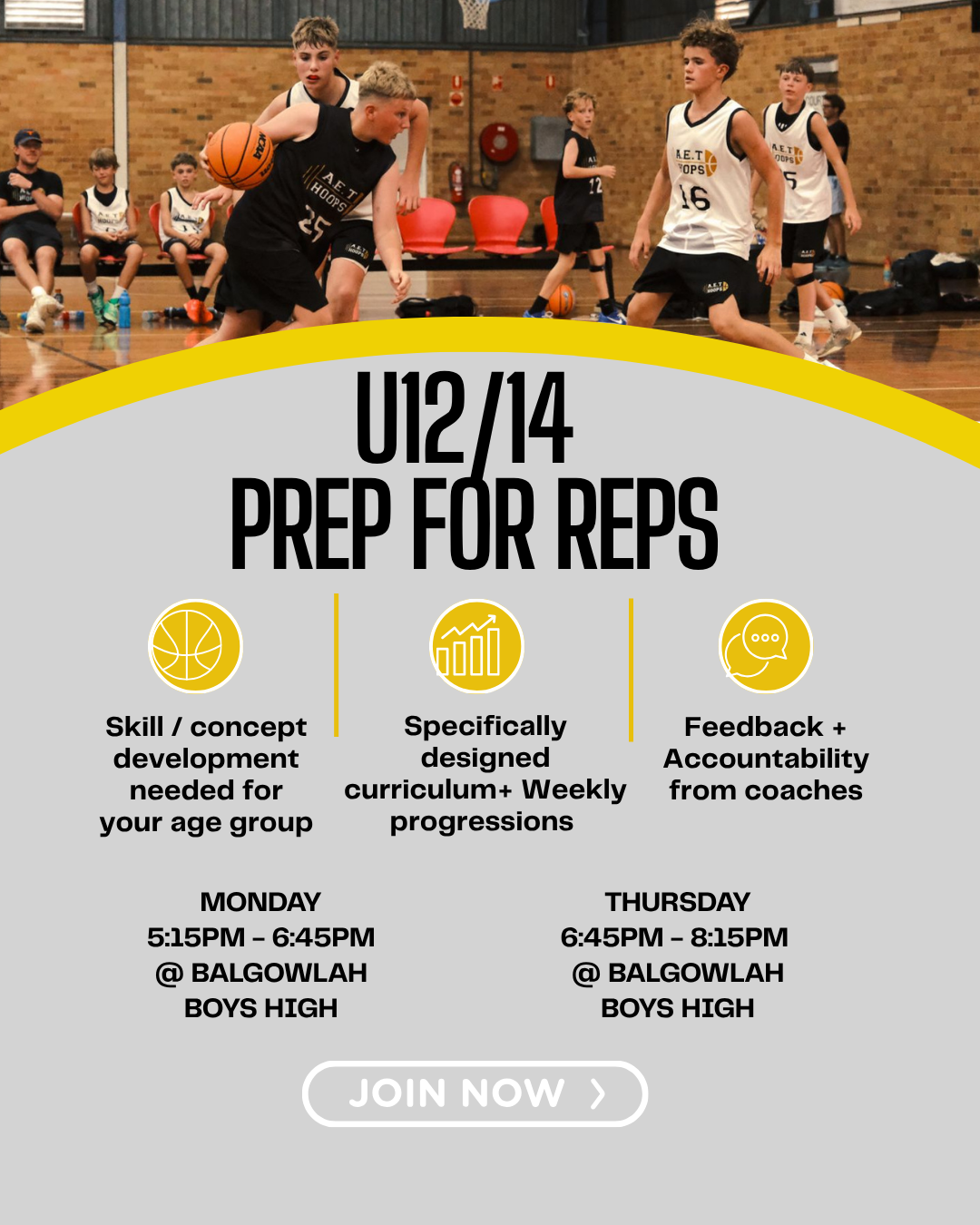 AET PREP FOR REPS - U12/14 - Thursday