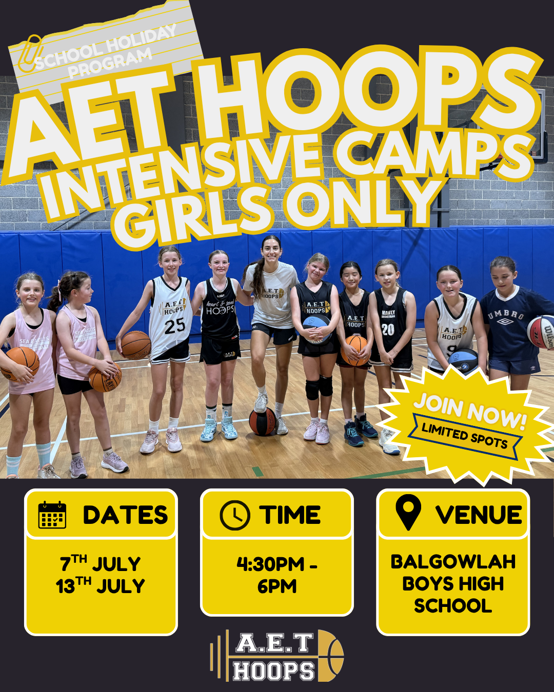 GIRLS ONLY INTENSIVE HOLIDAY CAMPS - EARLY BIRD