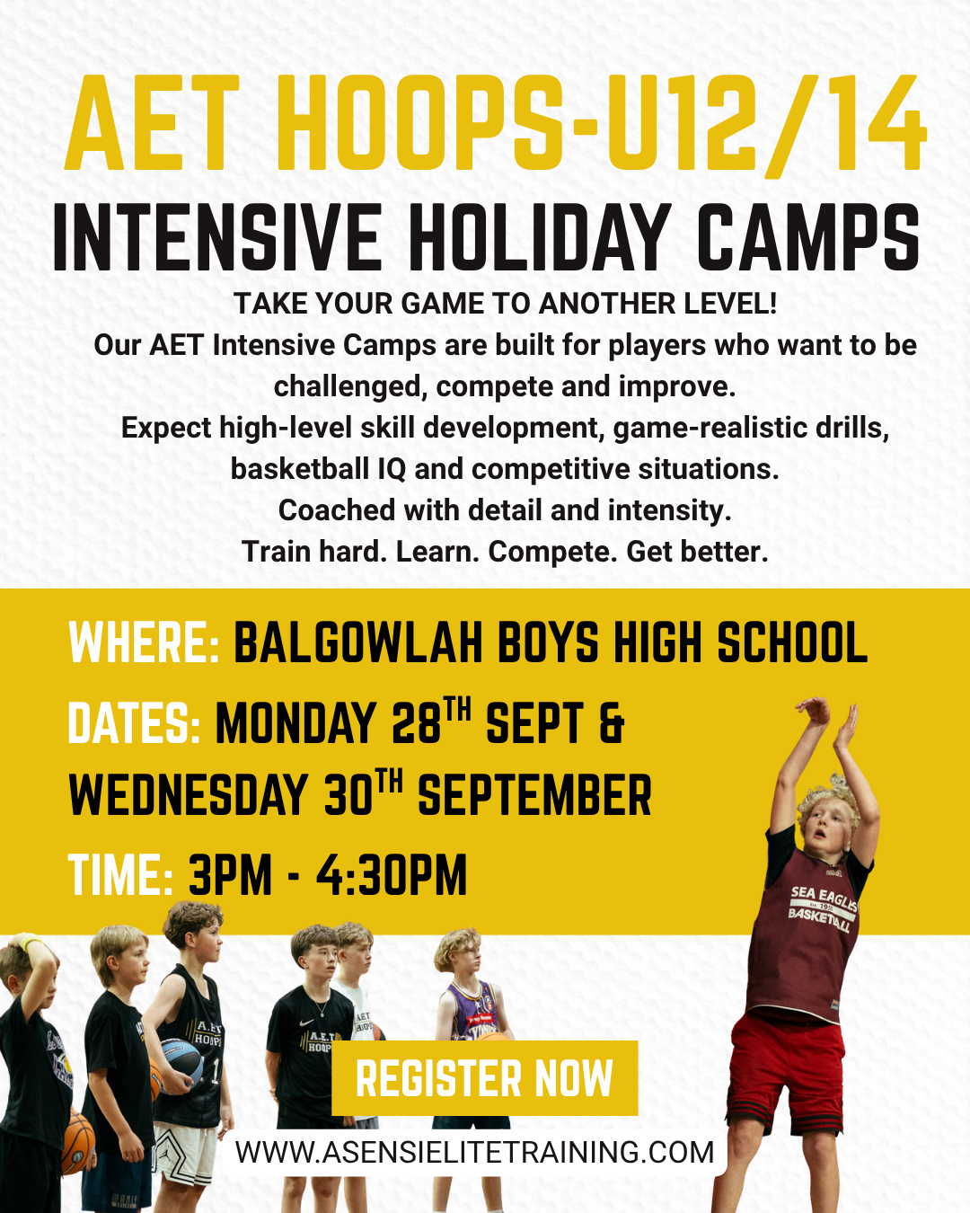 AET HOOPS- U12/14 INTENSIVE HOLIDAY CAMPS