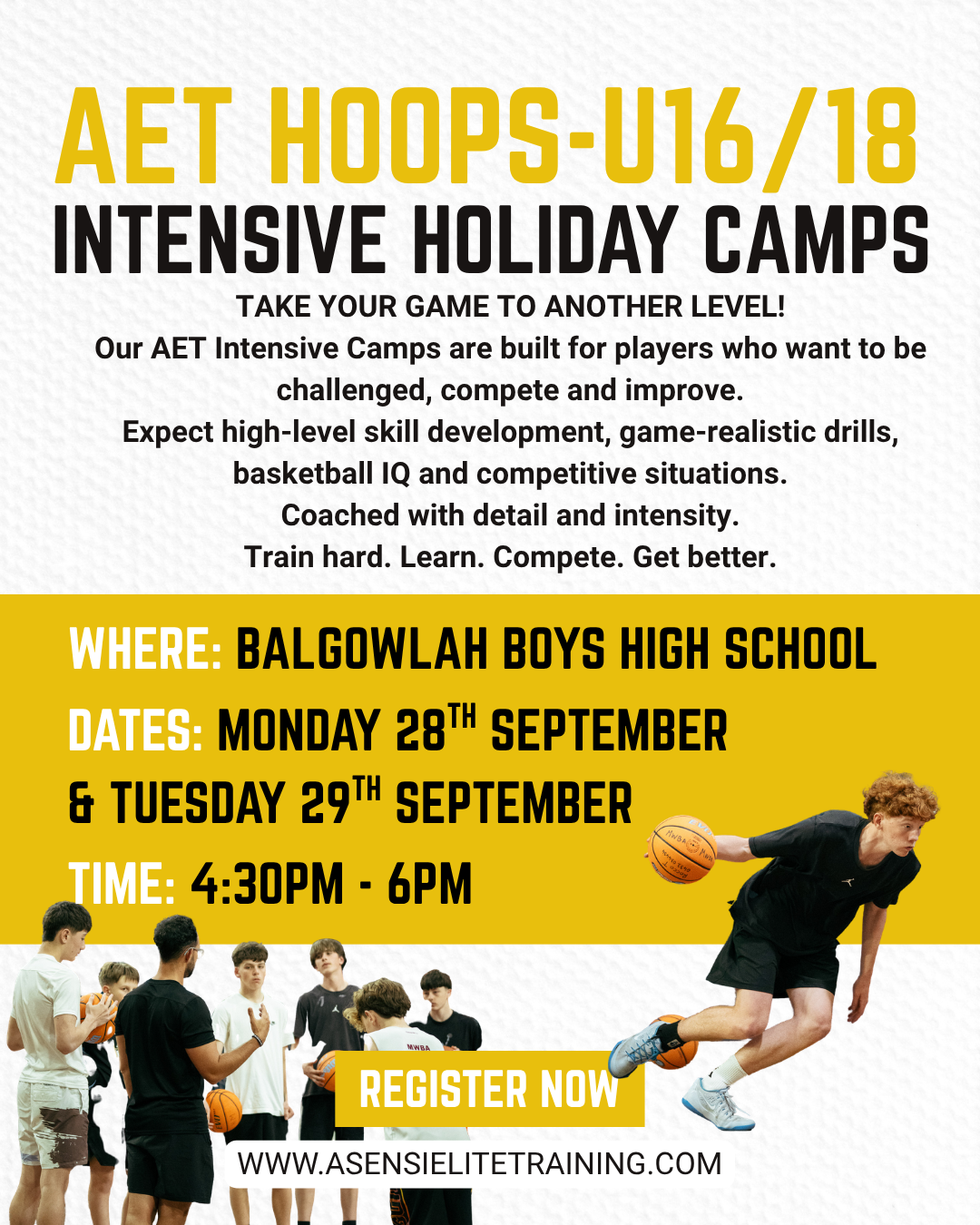 AET HOOPS- U16/18 INTENSIVE HOLIDAY CAMPS