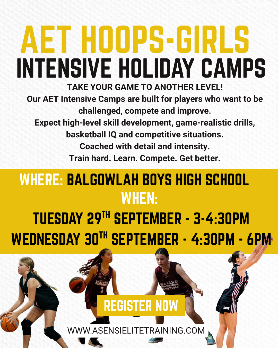 AET HOOPS- GIRLS INTENSIVE HOLIDAY CAMPS