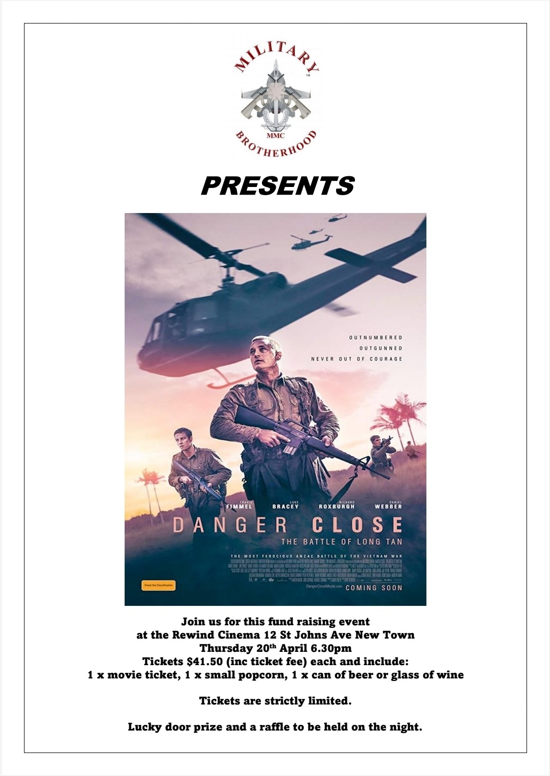 Danger Close Movie Night Tickets, Rewind Cinema (inside Kickstart Arts