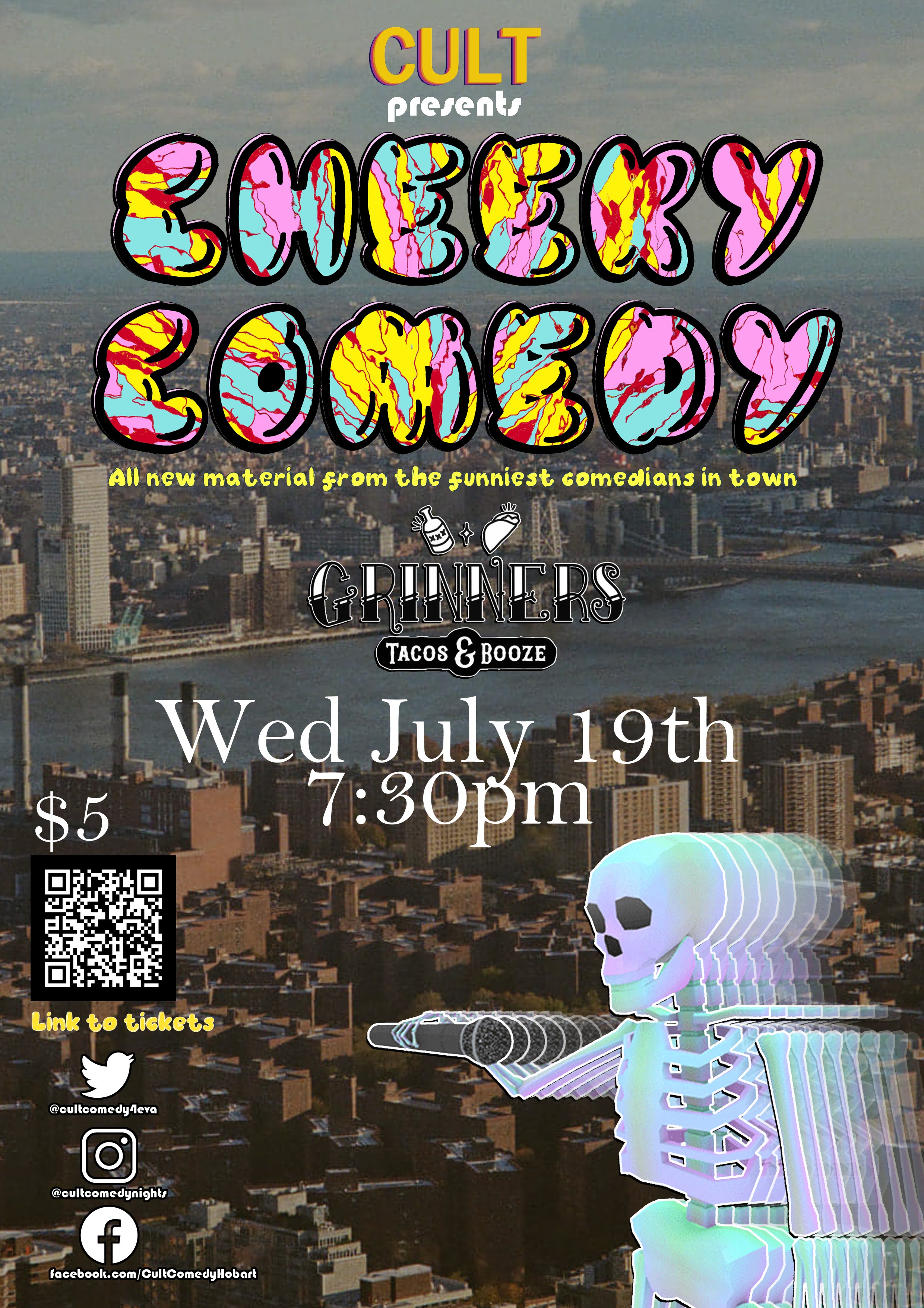 Cheeky Comedy at Grinners Wed 19th of July 2023 Tickets, Grinners