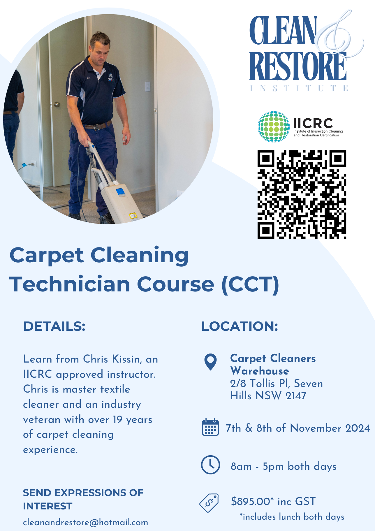 IICRC Approved Carpet Cleaning Technician (CCT) Tickets, Carpet