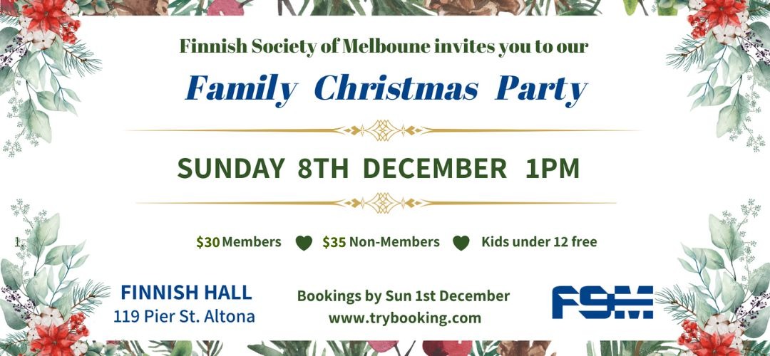 Finnish Family Christmas Party 2024 Tickets, Finnish Hall, Altona