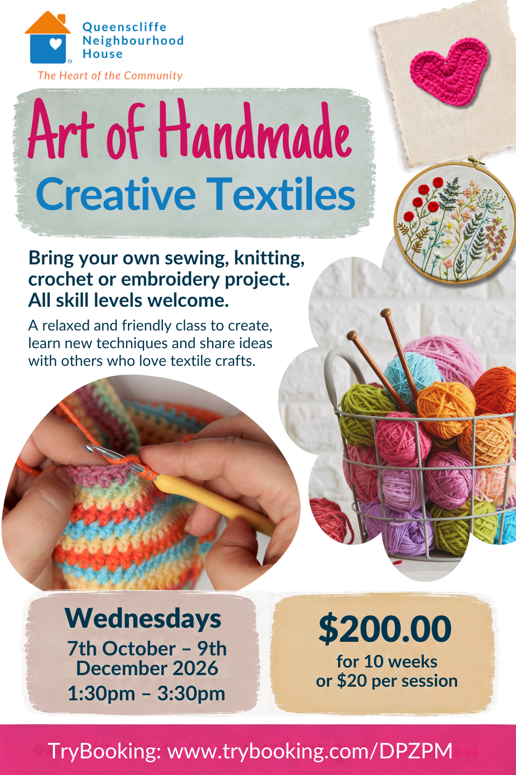 2026 Term 4 Wednesday Art of Handmade: Creative Textiles