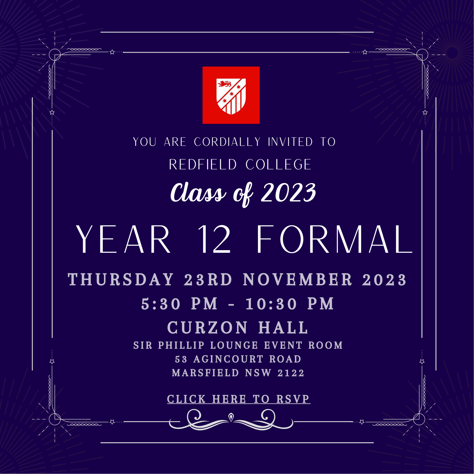 Redfield College 2023 Year 12 Formal Tickets, Curzon Hall, Marsfield