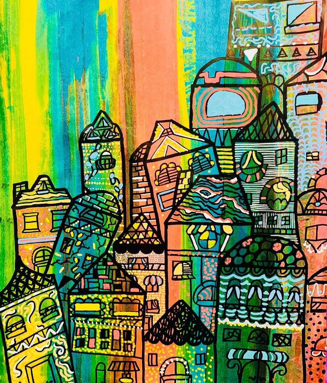 Squeegee Cityscape Kids Art Geelong Tickets, Merrin's studio, Highton