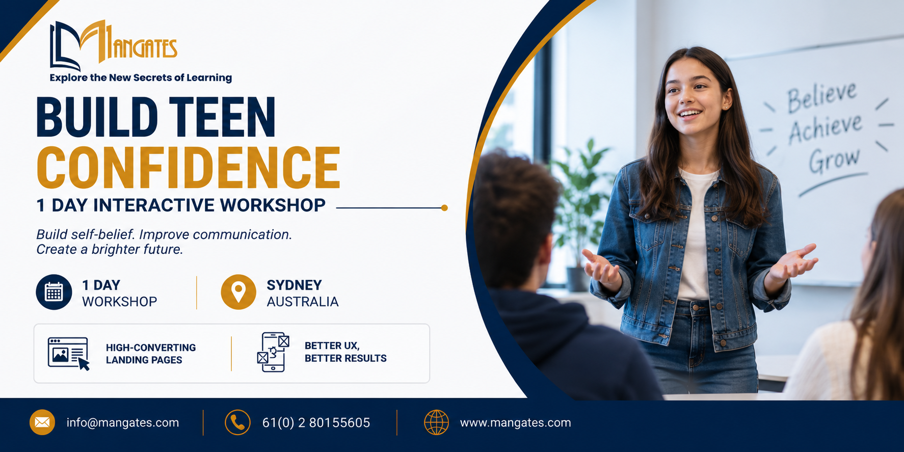Build Teen Confidence – 1 Day Interactive Workshop in Sydney