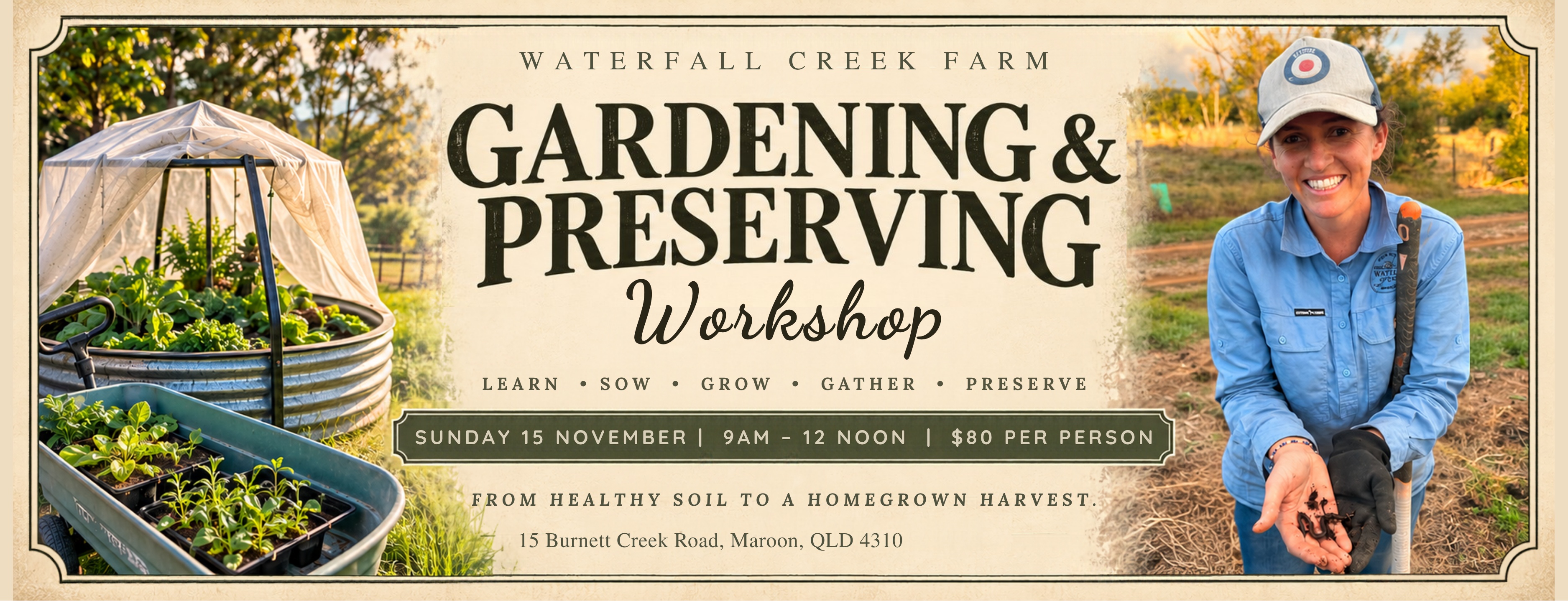 Simple Waterfall Method Vegetable Gardening & Food Preserving Workshop Tickets, Waterfall Creek ...