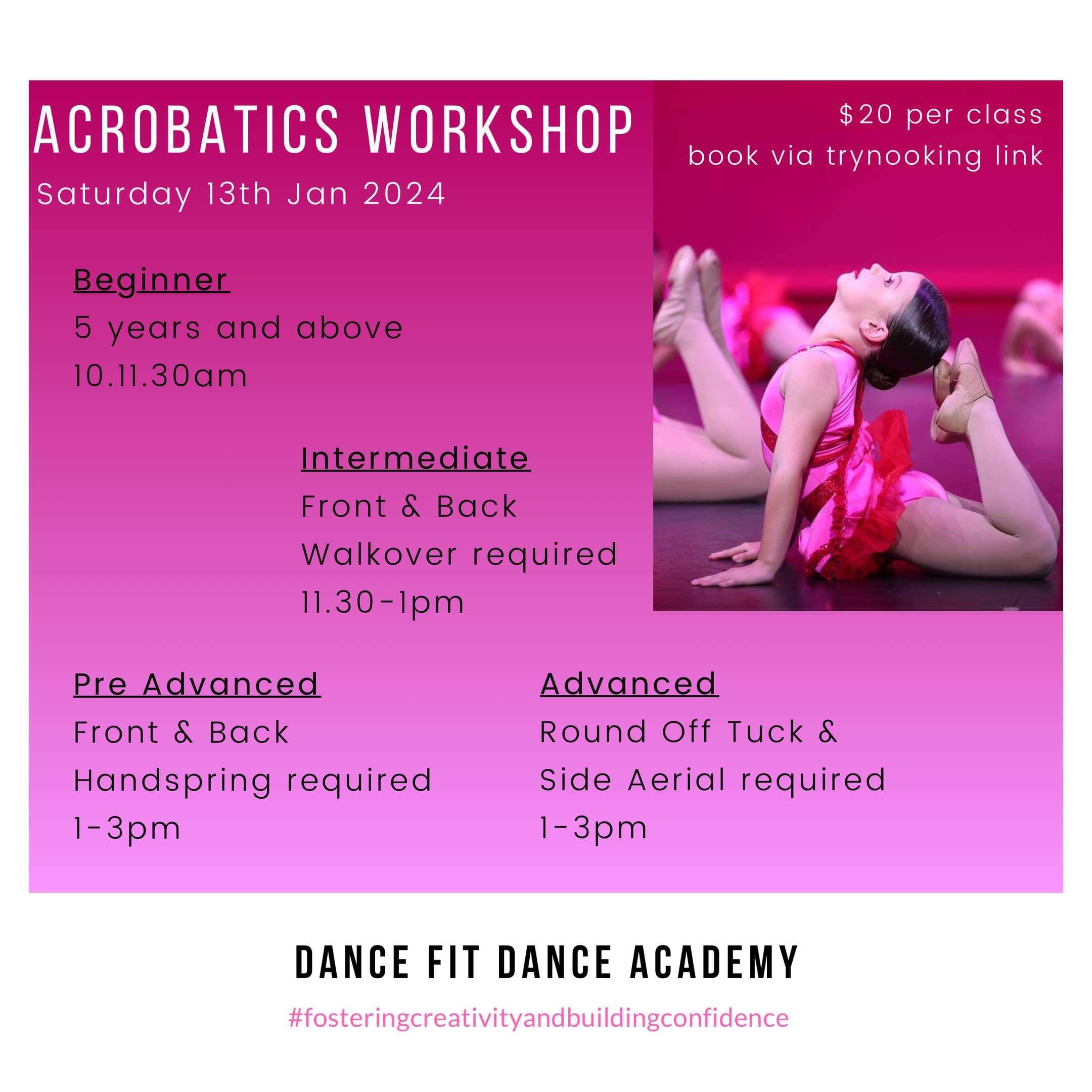 Acrobatics workshop 2024 Tickets, Dance Fit dance academy, Kelmscott ...