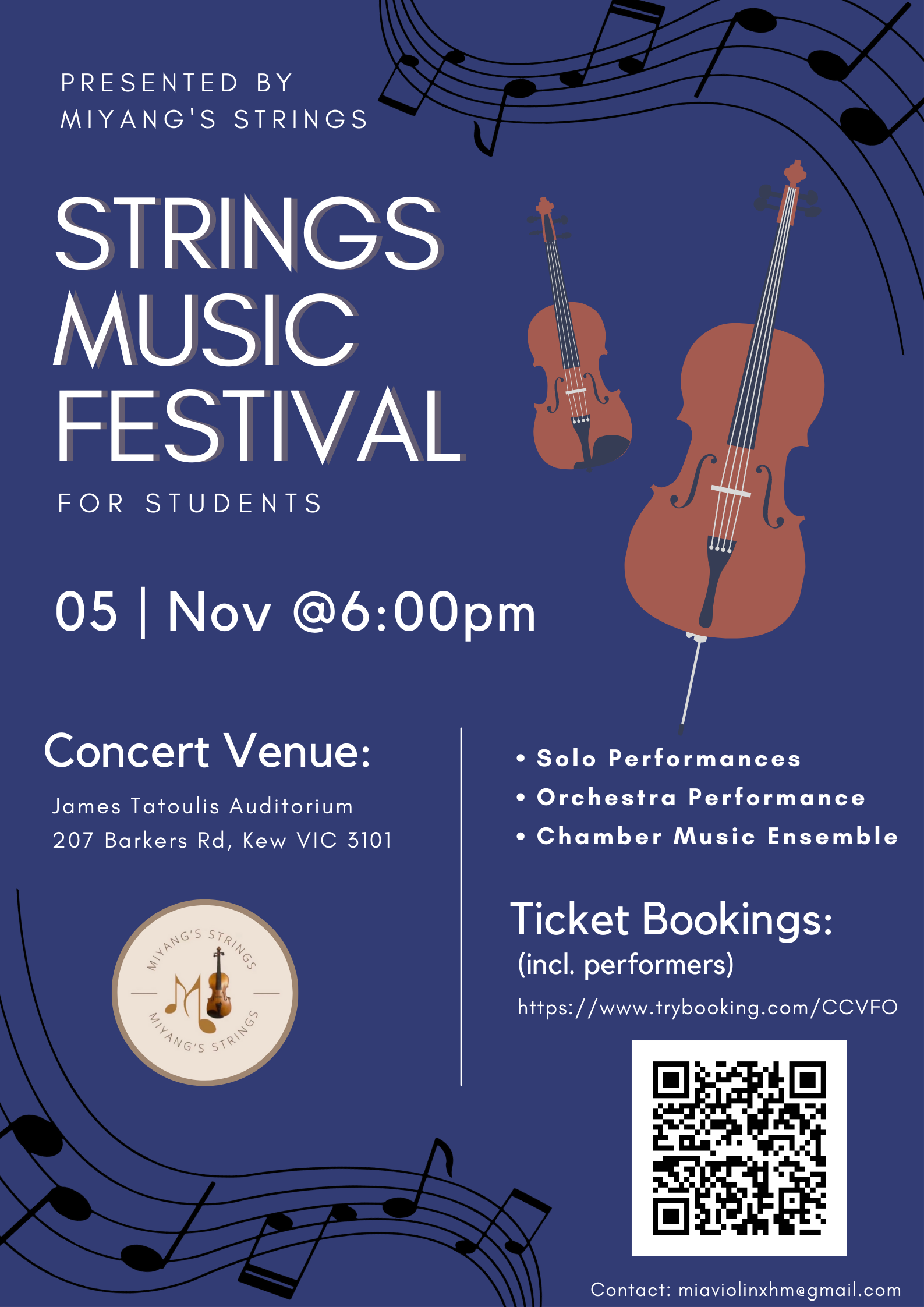 Strings Music Festival Tickets, James Tatoulis Auditorium, Kew