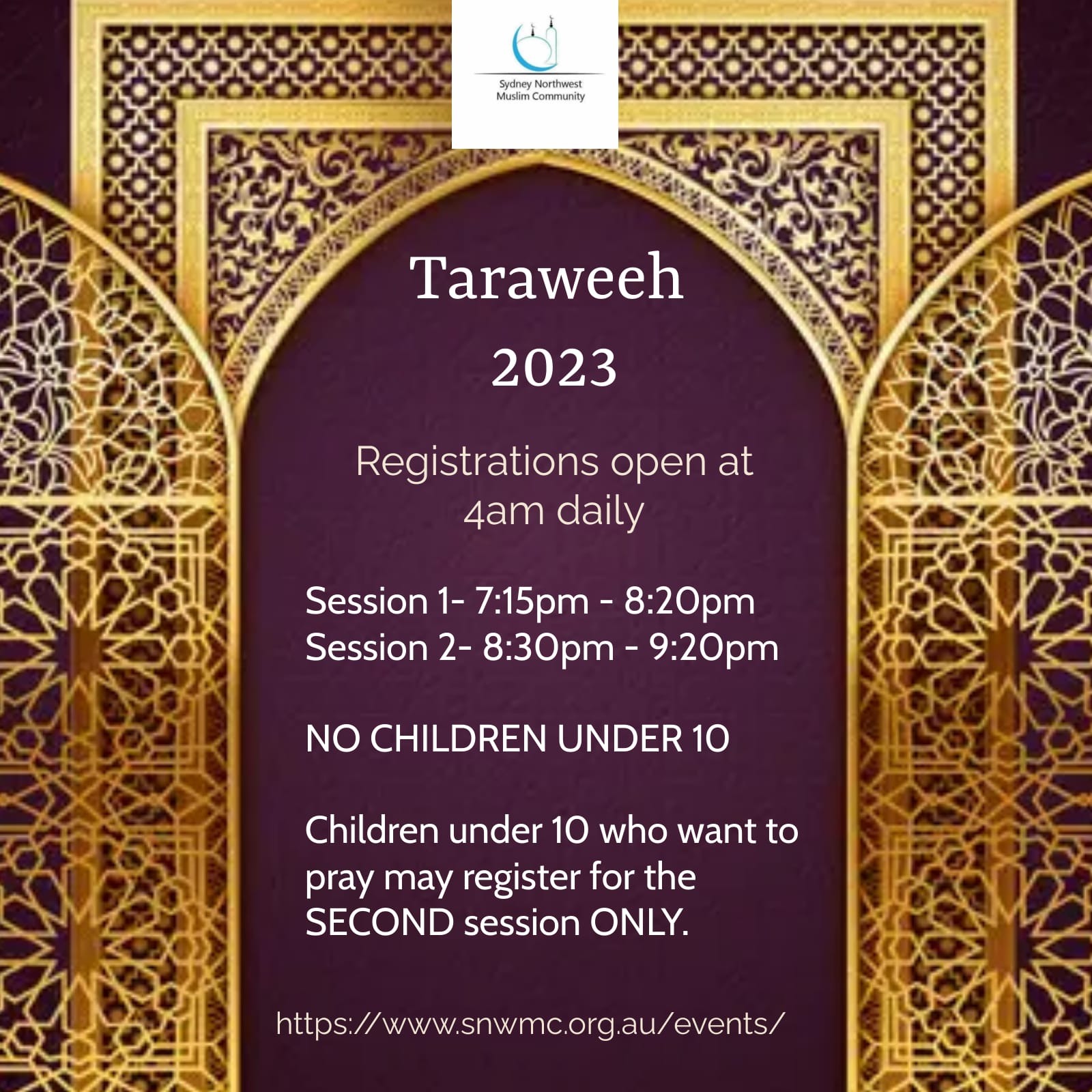 Taraweeh - Registration Rousehill